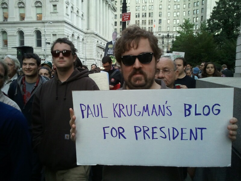 A scene from the Wall Street march. (Justin Elliott)