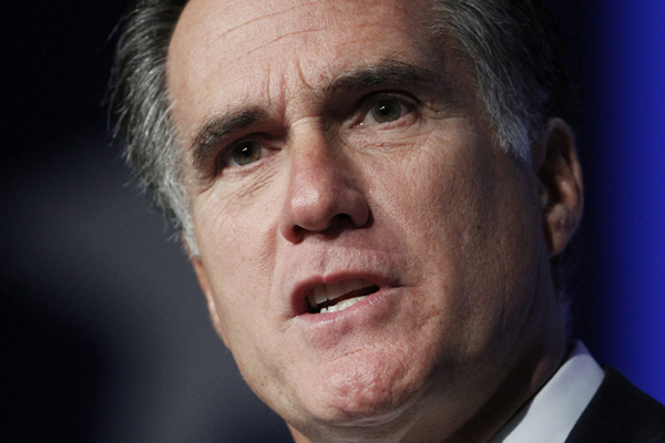 Republican presidential candidate and biological humanoid entity, former Massachusets Gov. Mitt Romney, speaks at the Values Voter Summit in Washington, Saturday, Oct. 8, 2011. (AP Photo/Manuel Balce Ceneta))