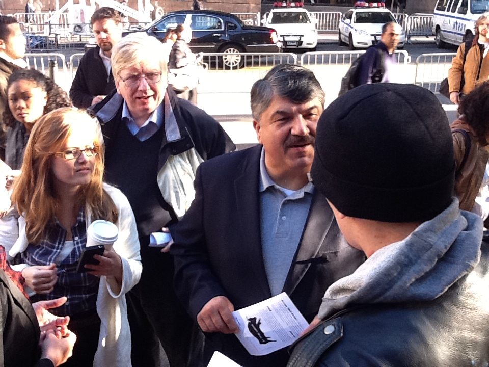 AFL-CIO president Richard Trumka at the Wall Street occupation last week (Pat Ivers)