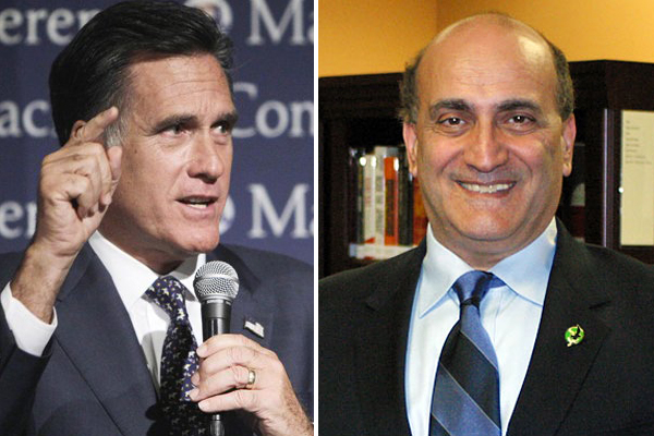 Mitt Romney and Walid Phares (AP/<a href='http://www.walidphares.com/artman/publish/article_2747.shtml'>walidphares.com</a>)