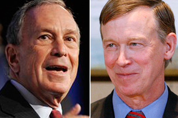 New York City Mayor Michael Bloomberg and Colorado Gov. John Hickenlooper (AP)