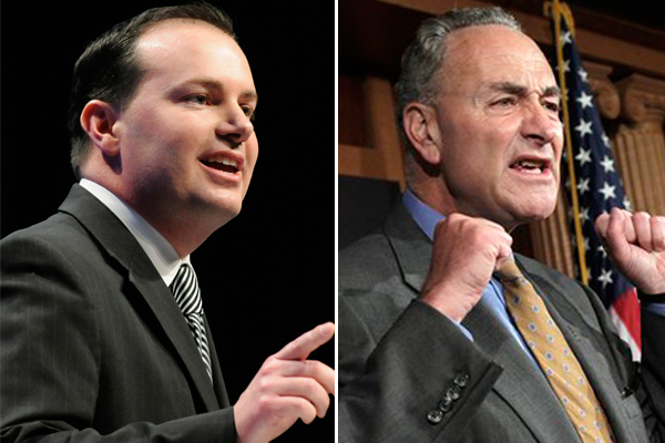 Senators Mike Lee and Charles Schumer (Reuters/AP)