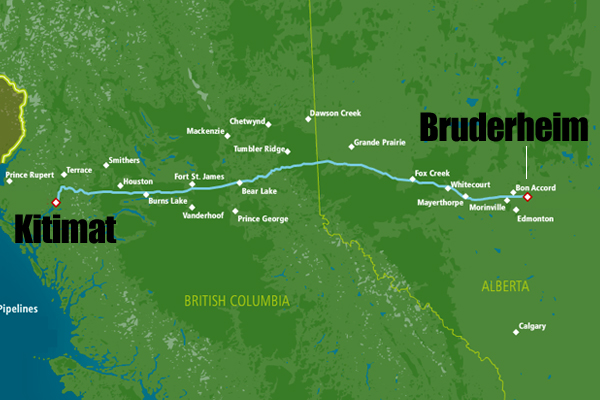 Map of the Northern Gateway pipeline (northerngateway.ca)