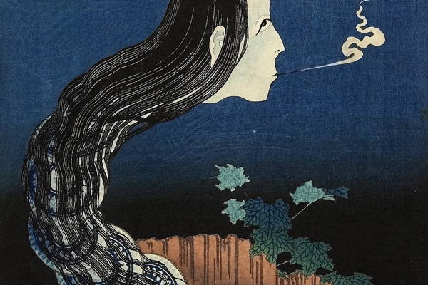Katsushika Hokusai, "The Manor's Dishes" from "One Hundred Tales," c. 1831-1832. (Minneapolis Institute of Arts)