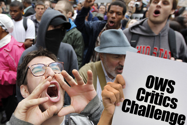 People who marched from a City Hall encampment protest outside a Wells Fargo bank Wednesday, Oct. 12, 2011, in Philadelphia. (AP/Salon)