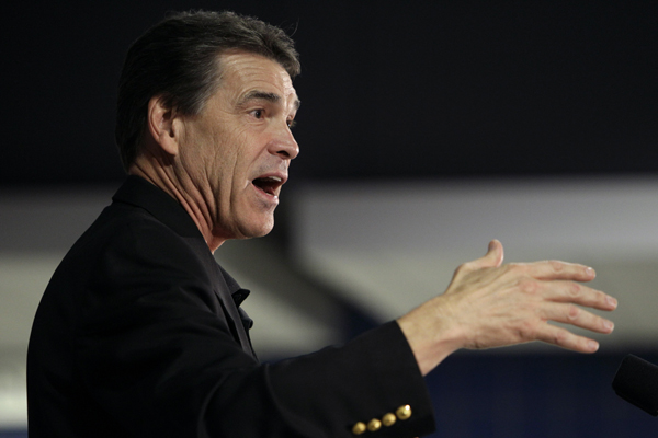 Republican presidential hopeful Texas Gov. Rick Perry (AP/Charlie Neibergall)