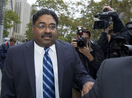 Raj Rajaratnam, co-founder of Galleon Group LLC, arrives at  Federal Court for sentencing on Thursday, Oct. 13, 2011 in New York. (AP/Jin Lee)