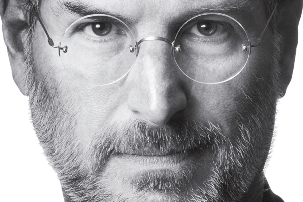 A detail from the cover of Walter Isaacson's "Steve Jobs"