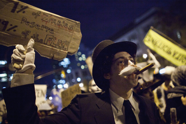 An Occupy Wall Street protestor in New York (Andrew Burton / Reuters)