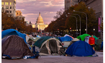 Freedom Plaza camp of OccupyDC (Theqspeaks via Flickr (Creative Commons))