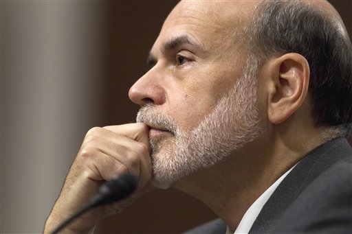 Federal Reserve Board Chairman Ben Bernanke testifies on Capitol Hill in Washington, Tuesday, Oct. 4, 2011, before the Joint Economic Committee hearing on the economic outlook. (AP/Evan Vucci)