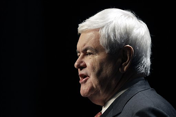 Republican presidential hopeful former House Speaker Newt Gingrich (AP/Charlie Neibergall)