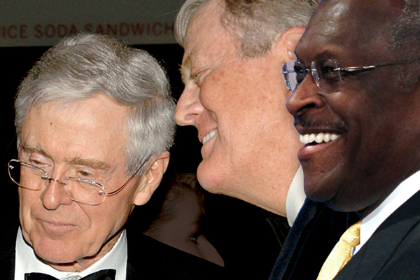 The Koch brothers and Herman Cain (Reuters)