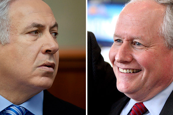 Israel's Prime Minister Benjamin Netanyahu and neonconservative William Kristol (Reuters/<a href='http://en.wikipedia.org/wiki/File:Bill_Kristol_by_Gage_Skidmore.jpg'>Gage Skidmore</a>)