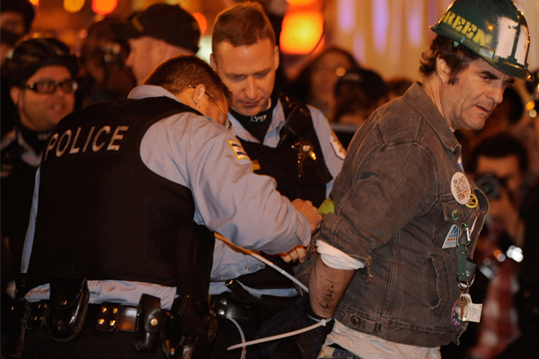 Occupy Chicago has not held any public space since mass arrests on Oct. 23. (AP/Paul Beaty)
