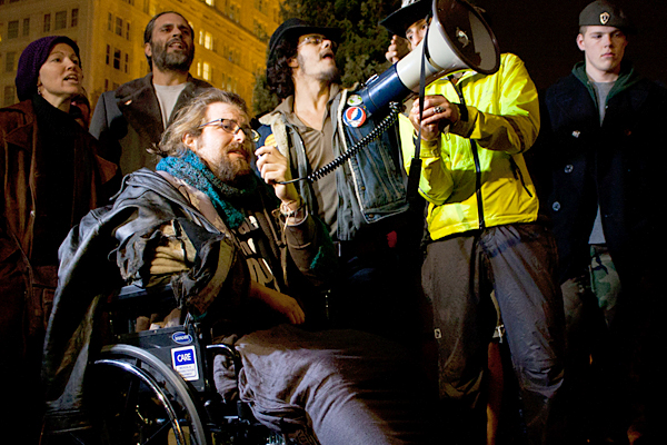 Justin Bridges suffered injuries during mass arrests at Occupy Portland. (Lanlan Jin)
