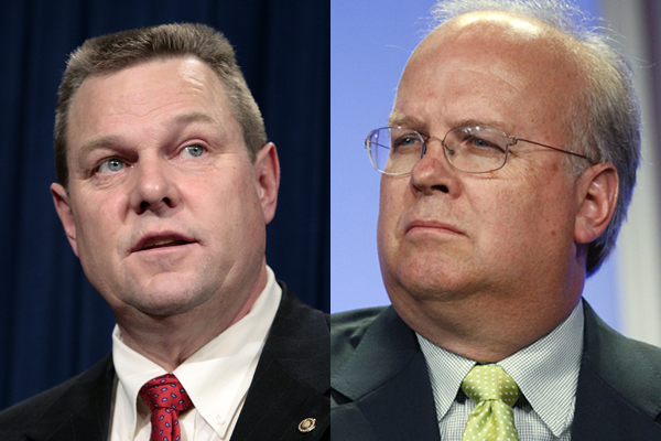 Sen. Jon Tester and Karl Rove (Reuters)