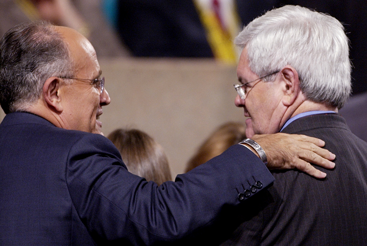 Former New York Mayor Rudy Giuliani, left, and Newt Gingrich (AP)
