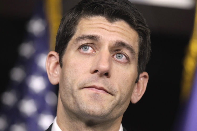 House Budget Committee Chairman Paul Ryan, R-Wis., touts his 2012 federal budget during a news conference on Capitol Hill in Washington, April 5, 2011. (AP/J. Scott Applewhite)