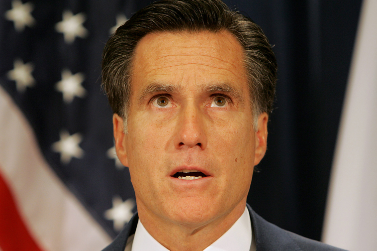 Uh oh.  Gov. Mitt Romney was already falling in Dec 2004 (AP/Winslow Townson)