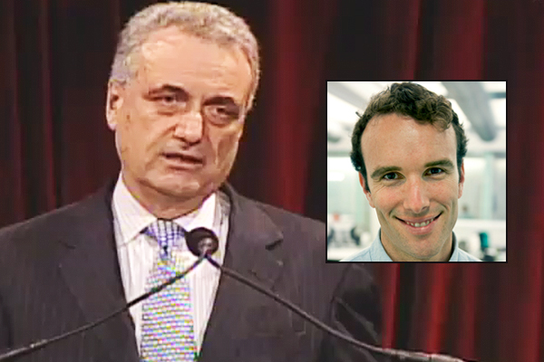 Peter Ackerman and his son, Elliot (inset)