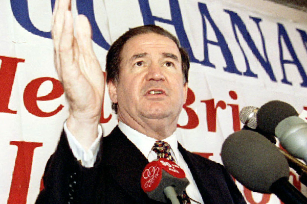Pat Buchanan as a presidential candidate in the 1990s (Reuters/Jim Bourg)