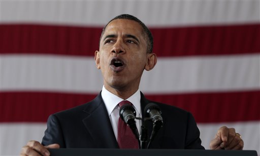 President Barack Obama speaks  to troops at Fort Bragg, N.C., Wednesday, Dec. 14, 2011. (AP Photo/Carolyn Kaster)