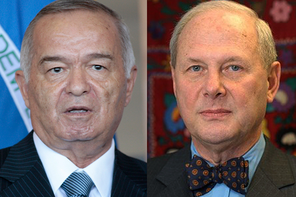 Uzbek president Islam Karimov and admirer professor Frederick Starr (AP)