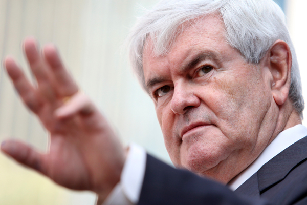 Newt Gingrich, would-be commander in chief (Reuters/Daron Dean)