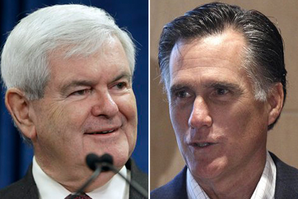 Newt Gingrich and Mitt Romney (AP)