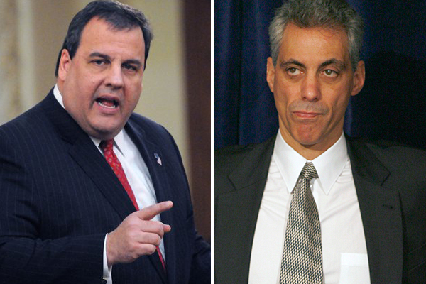 New Jersey Governor Chris Christie and Rahm Emanuel (AP/Reuters)