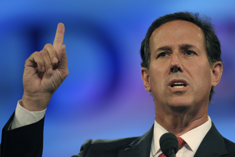Rick Santorum's Manifest Destiny (Phelan Ebenehack / Reuters)