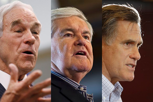Ron Paul, Newt Gingrich, Mitt Romney (AP)