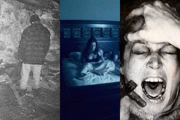 From left, "The Blair Witch Project," "Paranormal Activity" and "The Devil Inside"
