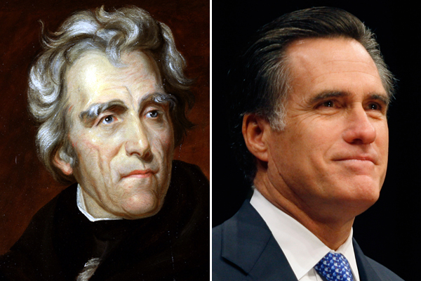 Andrew Jackson and Mitt Romney (Wikipedia/AP)