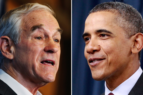 Ron Paul and Barack Obama (Reuters/Shannon Stapleton/AP/Haraz N. Ghanbari)