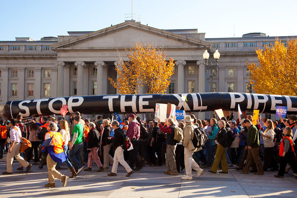Protesters marched  against the Keystone XL pipeline in Washington last November. (Jeff Malet/<a href='http://www.maletphoto.com'>MaletPhoto.com</a>)