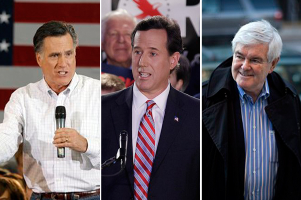 Mitt Romney, Rick Santorum and Newt Gingrich (AP)