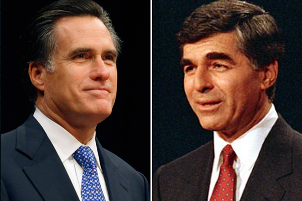 Mitt Romney and Michael Dukakis (AP)