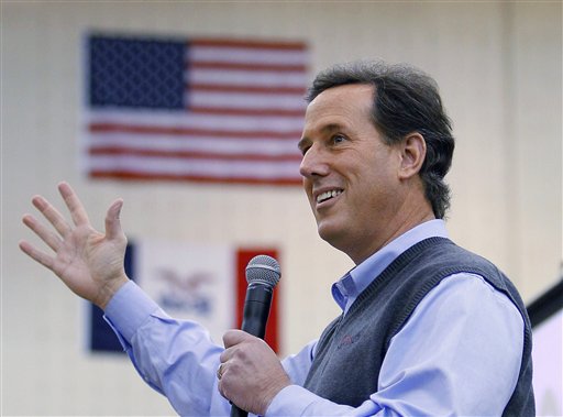 Republican presidential candidate, former Pennsylvania Sen. Rick Santorum speaks during a forum at Valley High School, Tuesday, Jan. 3, 2012, in West Des Moines, Iowa. (AP Photo/Eric Gay) (AP)