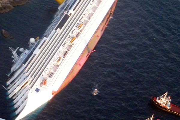 The Costa Concordia aground off the west coast of Italy. (Reuters)