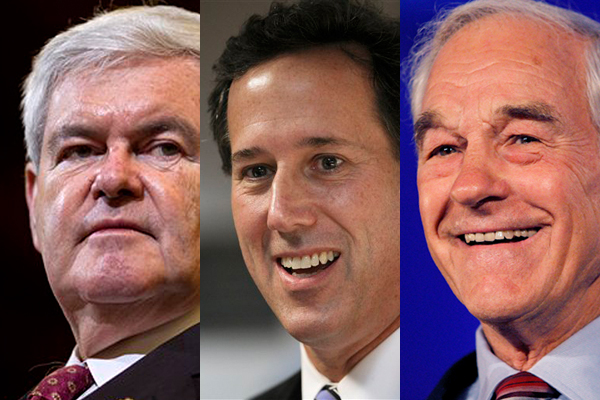 Newt Gingrich, Rick Santorum, Ron Paul (AP/Reuters)