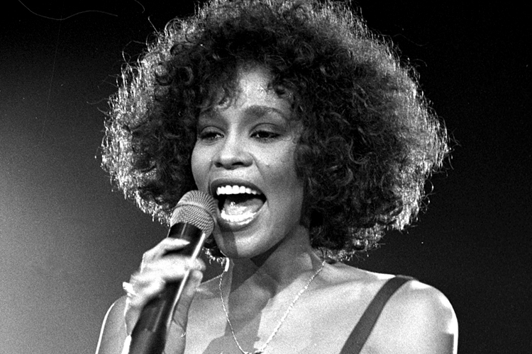 Singer Whitney Houston performs in concert at Wembley Stadium in London on May 5, 1988 (Reuters)