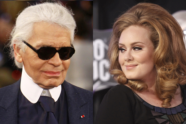 Karl Lagerfeld and British singer Adele (AP/Reuters)