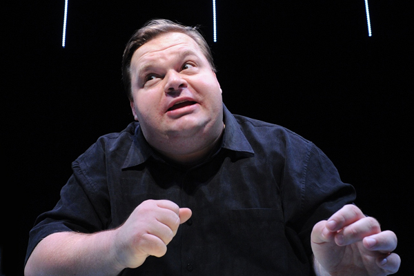 Mike Daisey is shown in a scene from "The Agony and The Ecstasy of Steve Jobs" (AP/Stan Barouh)