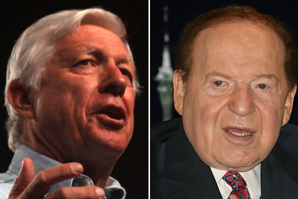 Foster Freiss and Sheldon Adelson (Wikipedia/Gage Skidmore/Bectrigger)