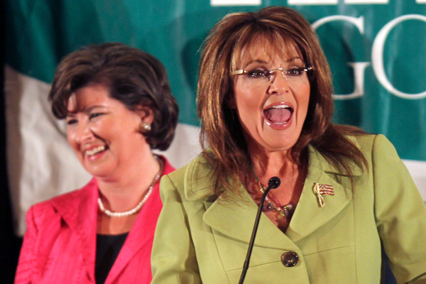 Karen Handel and Sarah Palin in August, 2010. (AP/John Bazemore)
