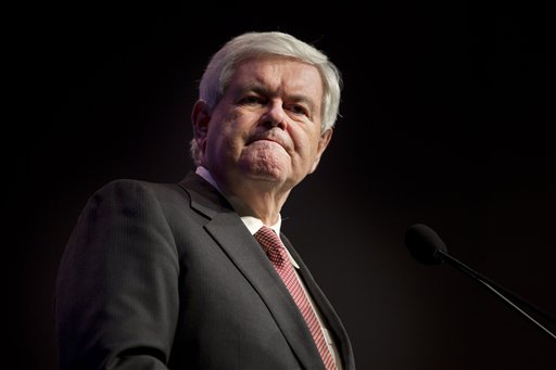 Republican presidential candidate, former House Speaker Newt Gingrich speaks during a campaign stop at the International Church of Las Vegas on Friday, Feb. 3, 2012 in Las Vegas, Nev.  (AP Photo/Evan Vucci) (AP)