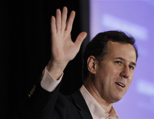 Rick Santorum, speaks at the San Marino Club during Saturday in Troy, Mich. ((AP Photo/Eric Gay))