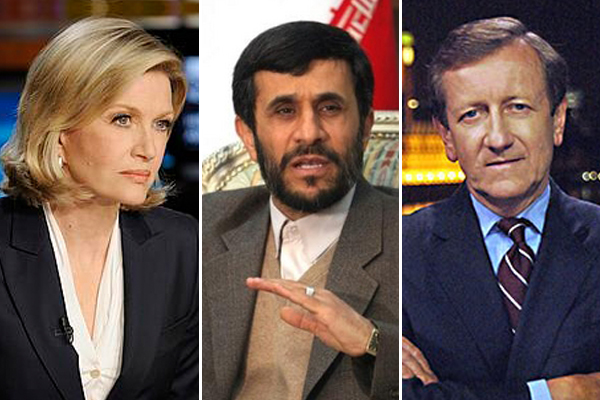Diane Sawyer, Mahmoud Ahmadinejad and Brian Ross (AP)